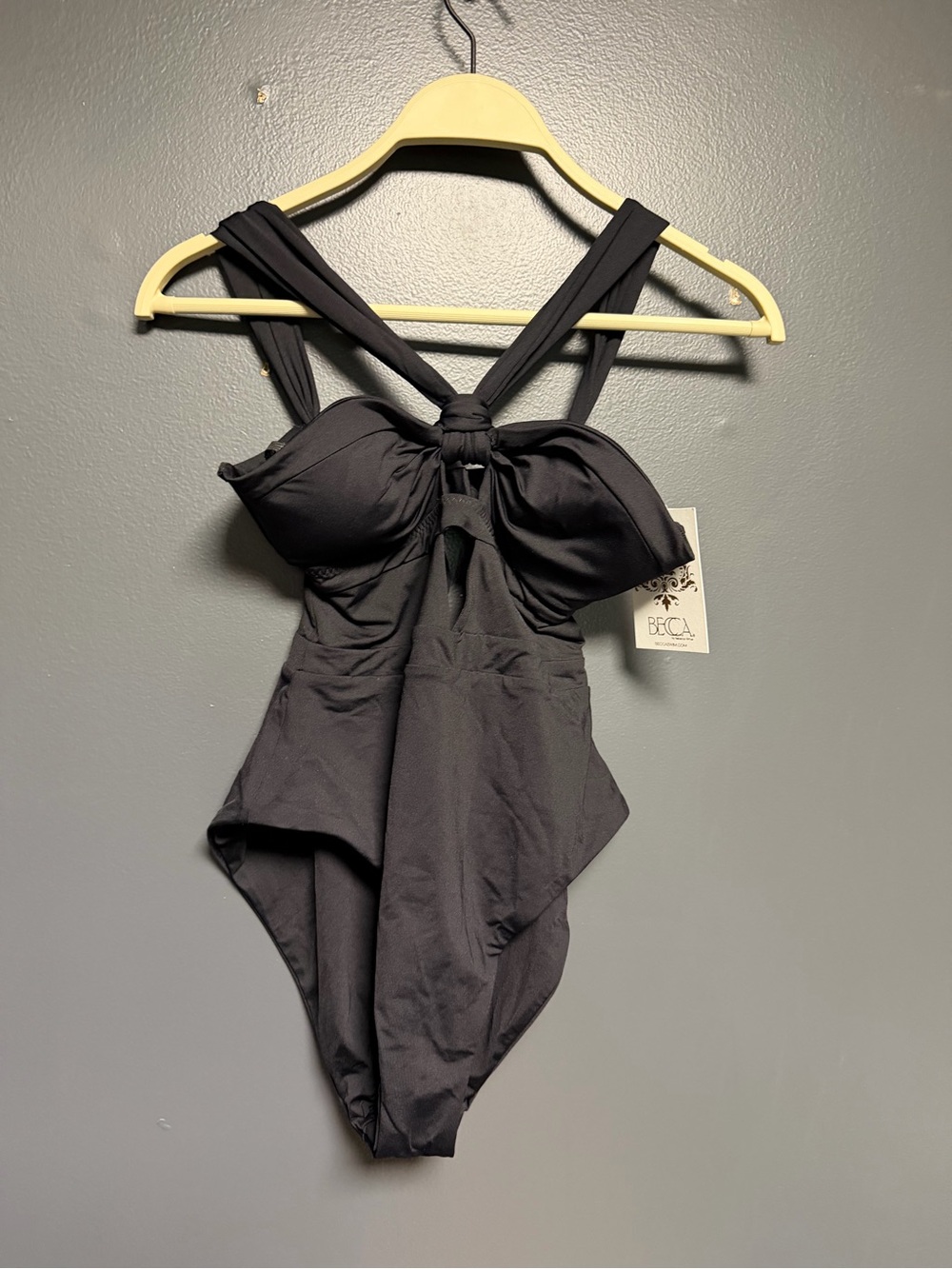 NWT BECCA by Rebecca Virtue Black Color Code One Piece Swimsuit